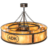 Top angled view showing chain suspension and circular frame design.