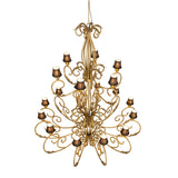 Top angle view of Alexandria Spanish gold chandelier.