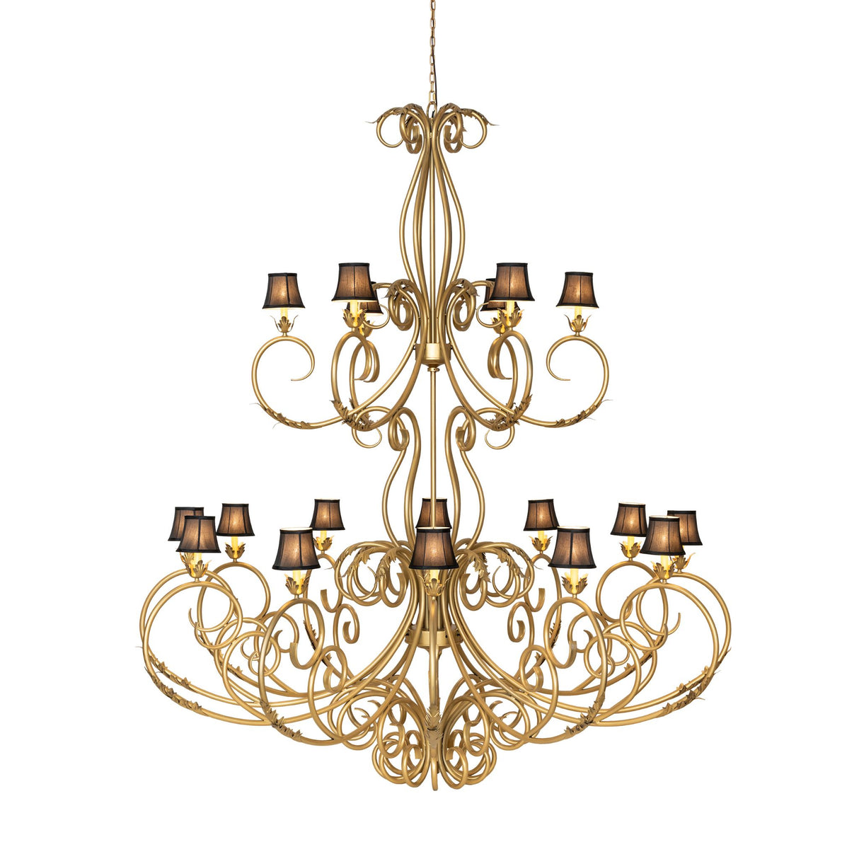 Symmetrical view of Alexandria two-tier chandelier design.