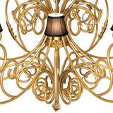 Alexandria two tier, Lower tier detail with black trumpet shades.