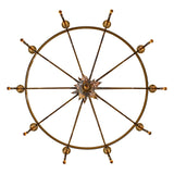 Bottom view of chandelier showing circular spoked ring layout.