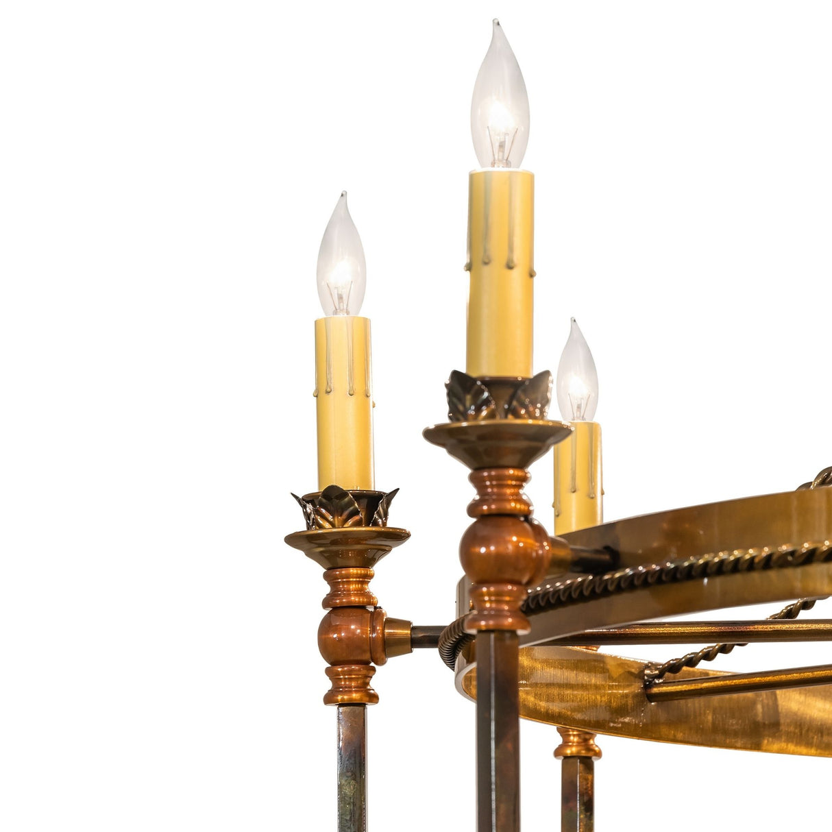 Detail of ivory faux candlelight with extended ballpoint stem.