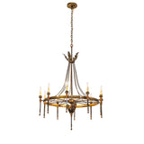 Full hanging view of chandelier showing adjustable chain and overall proportions.