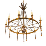 Lower angled view highlighting candlelights and decorative ring underside.