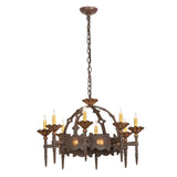 Antibes 8-light chandelier showing full hanging chain and canopy.