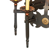 Close-up of Antibes chandelier arm and faux candle bobeche.