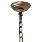 Ceiling canopy and chain detail designed for secure antler chandelier installation.