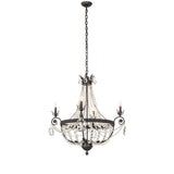 Full view of Antonia four light crystal chandelier.