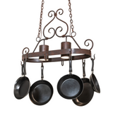 Front view of Argus 2-light pot rack chandelier.