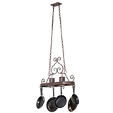 Full hanging view showing entire fixture and chains.