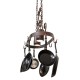 Side angled view of rustic Argus chandelier.