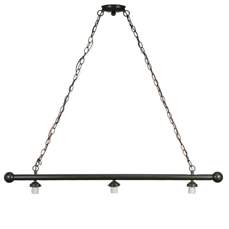 Top view showcasing the Arts & Crafts pendant’s detailed chain and finish.