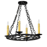 Ashley 4-light blackwash chandelier unlit view.