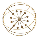 Bottom view highlighting circular light formation beneath intertwined gold atom rings.