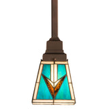 Side view of Valencia Mission Mini Pendant featuring turquoise stained glass details.