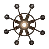 Bottom view displaying circular frame and centered downlight.