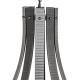 Detail view of hammered wrought iron bands inspired by barrel staves.
