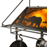 Close-up of Bear at Lake pot rack highlighting bear cutout detail.