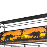 Top canopy and chain detail of 72" Bear at Lake pot rack chandelier.