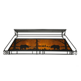 Straight front view of Bear at Lake pot rack with twin bear design.