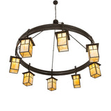 Lantern shade layout on Beartooth T Mission chandelier ring.