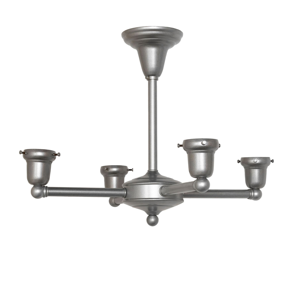 Begonia 4 light chandelier hardware detail with light sandstone metal finish.