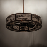 Unlit ambient view of Birchwood Chandel-Air showing natural wood tones and craftsmanship.