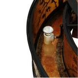 Close-up view showing bulb placement and mica interior texture.