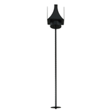 Full view of metal hanging rod and canopy in Textured Black finish.
