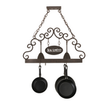 Straight front unlit view of Bon Appetit 2-light pot rack.
