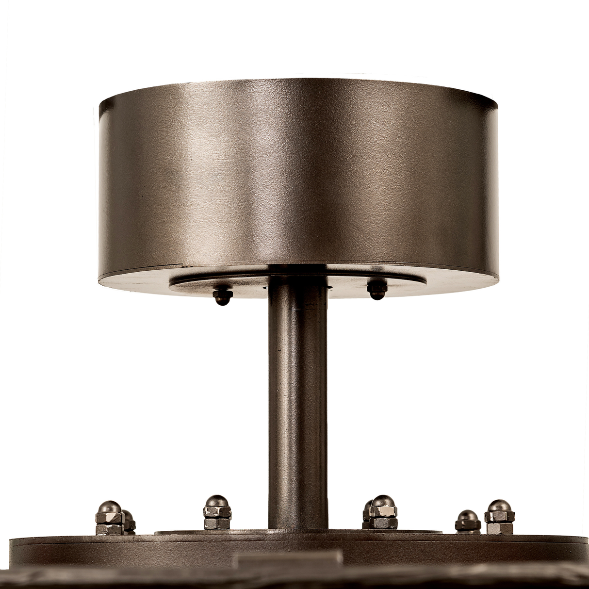 Canopy view of Boulders Personalized Chandel-Air showing ceiling mount finish.