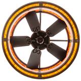 Bottom view of Boulders Personalized Chandel-Air showing fan and light ring.