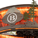 Close-up of Boulders Personalized Chandel-Air logo with glowing Idalight lens.