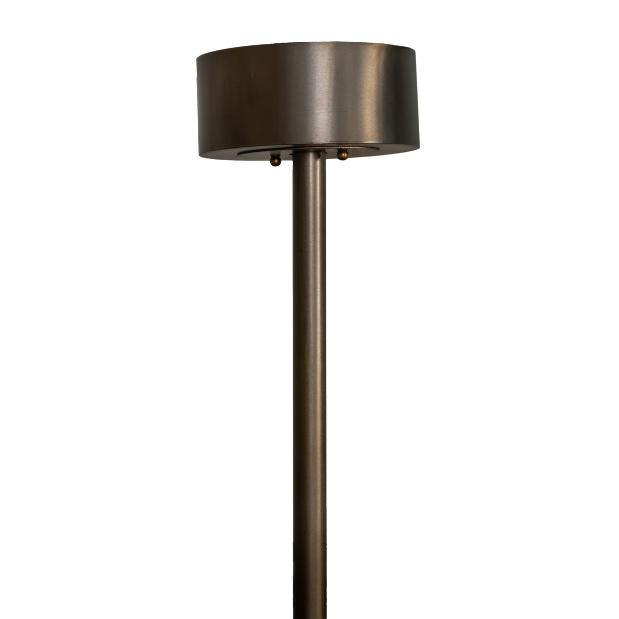 Ceiling canopy and support rod detail with Antique Copper finish.