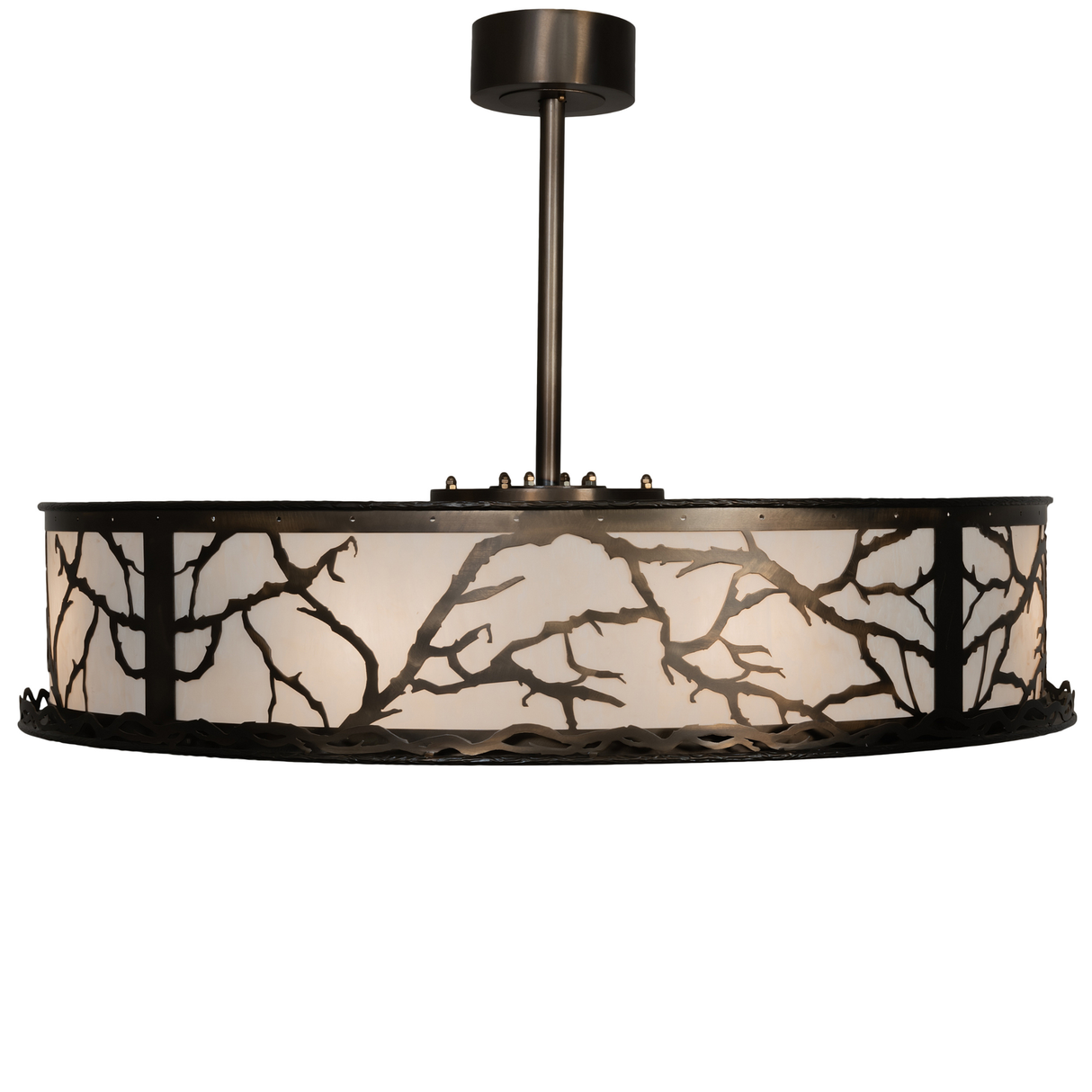 Side profile showing handcrafted branch silhouette over Fleshtone Idalight diffuser.