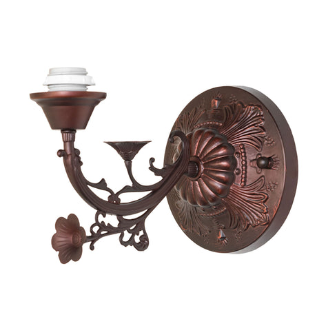 Front view of bronze Victorian wall sconce hardware.