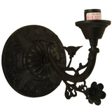 Profile view of the decorative Victorian wall sconce hardware.