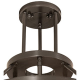 Canopy and rod mounting detail of the cartier 6 light chandelier frame.