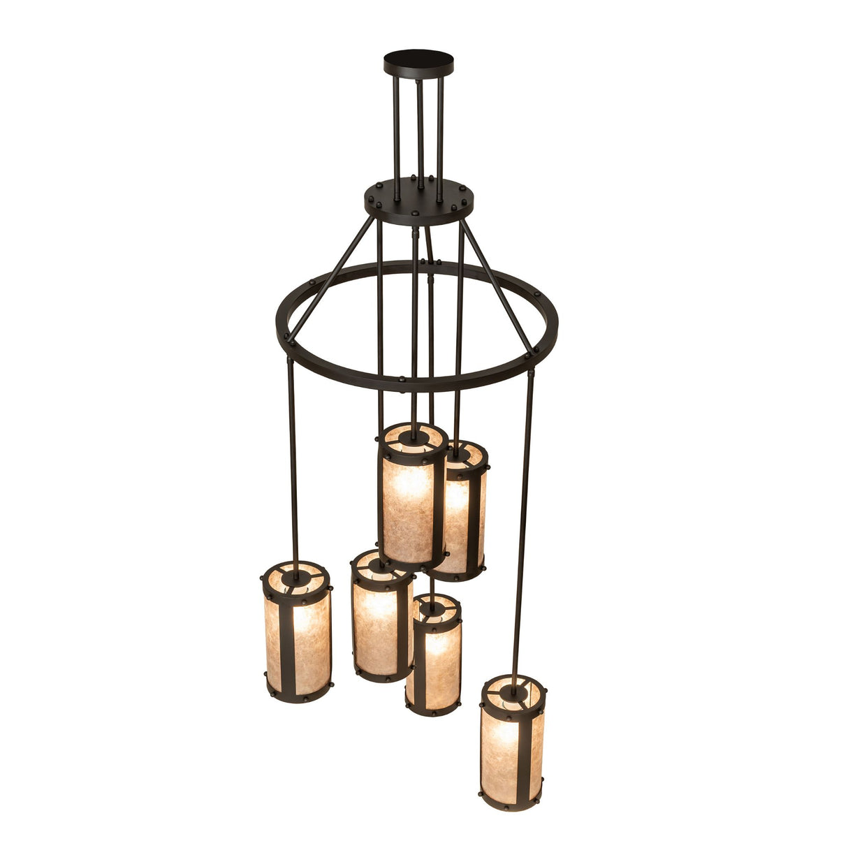 Top angled view showing the cascading layout of the Cartier chandelier.