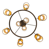 Bottom view of the Cartier chandelier showing hanging diffuser placement.