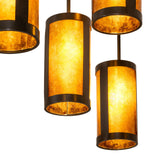 Close-up of the Cartier chandelier amber mica diffuser design.