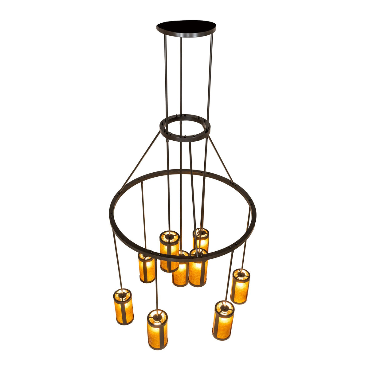 Top angle view of the Cartier 9-Light Cascading Chandelier showing cascading layout.