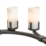 Detailed view of cylindrical Idalight shade with soft marbled texture and metal holder.