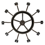 Bottom view of Costello chandelier showing circular structure and evenly spaced arms.