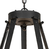 Close-up view of Costello chandelier upper frame showing suspension arms and central hub.