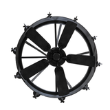 Bottom view showing integrated fan with ten candlelights above.