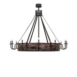 Side profile of handcrafted Costello chandelier with 12 arms.