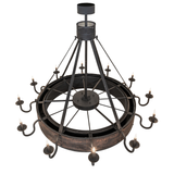 Top angle showing circular frame and candlelight arrangement.
