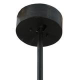 Ceiling canopy detail in blackened finish.