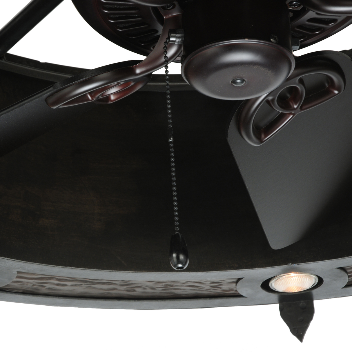 Detailed view of fan motor and chain under Costello Chandel-Air.